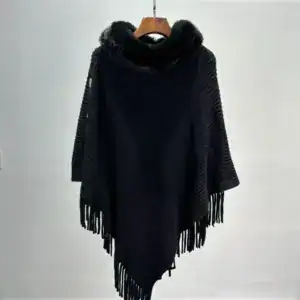 Châle poncho en maille