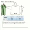 Poncho plaid femme long vert, capuche, poches, dimensions 140x160 cm.