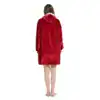 Poncho plaid rouge à capuche pour Noël, vue arrière.